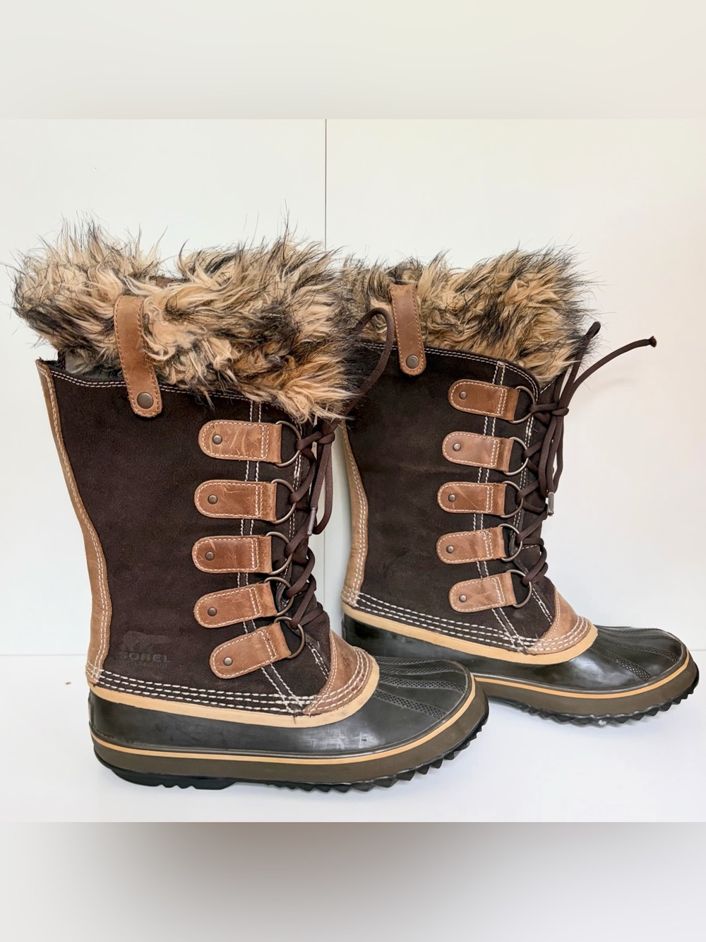 Sorel Joan of Arctic Waterproof Snow Boot in Brown & Black Size 9